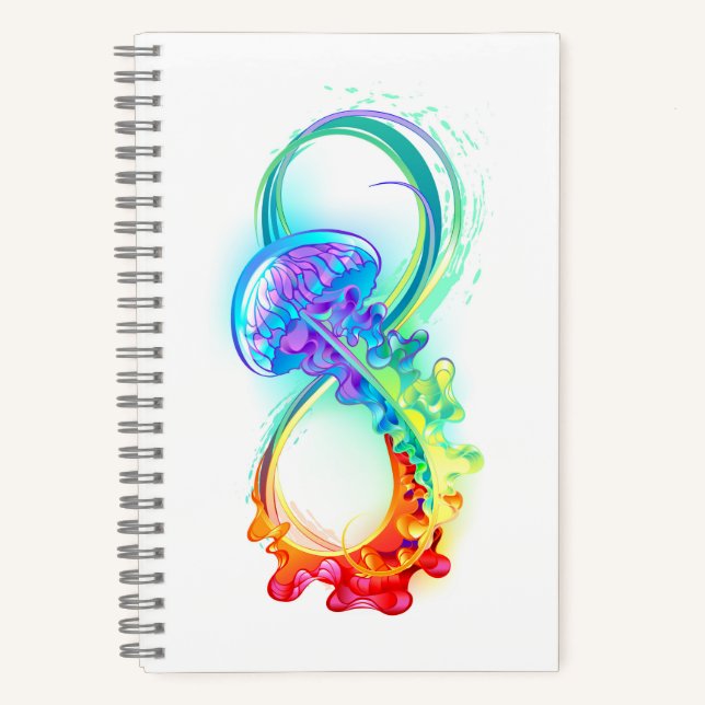 Infinity with Rainbow Jellyfish Notebook (Front)