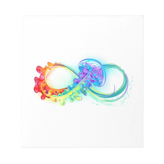 Infinity with Rainbow Jellyfish Notepad (Front)