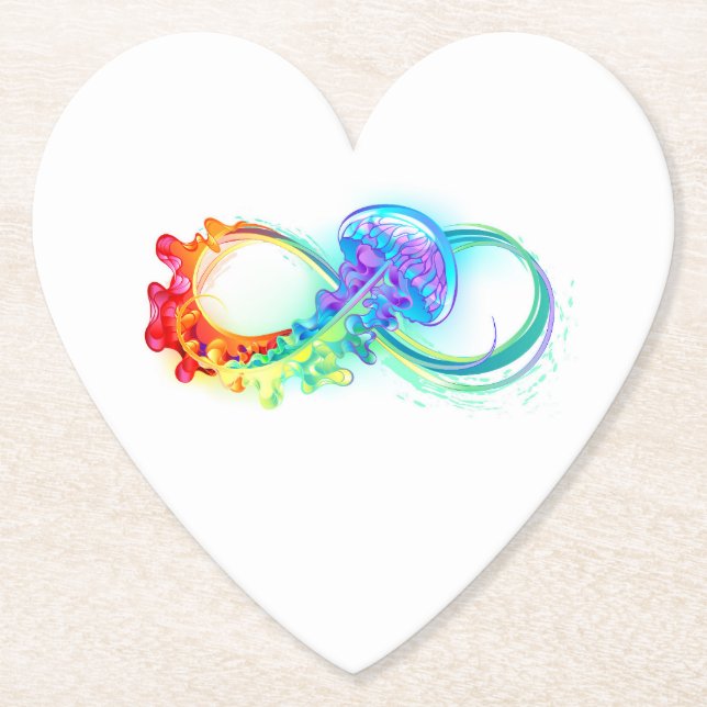 Infinity with Rainbow Jellyfish Paper Coaster (Front)