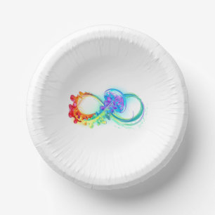 Infinity with Rainbow Jellyfish Paper Plate