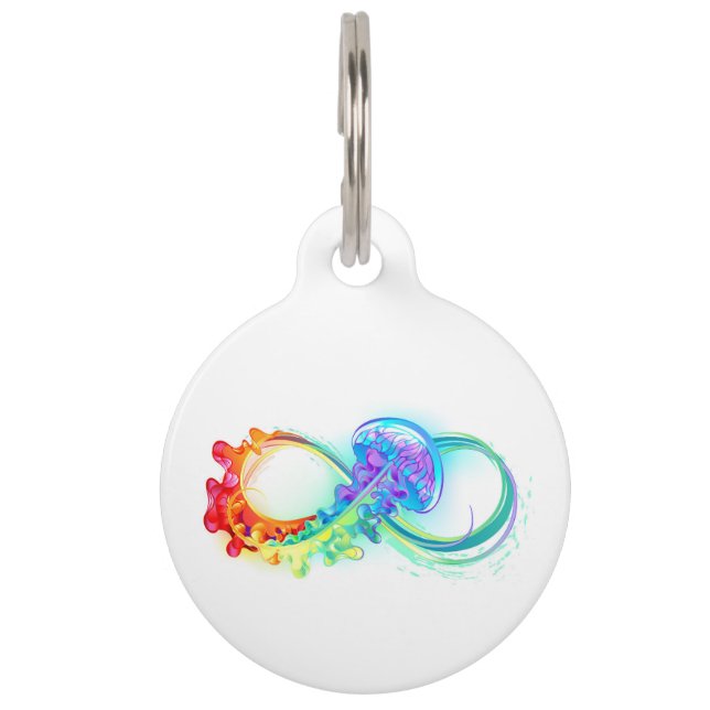 Infinity with Rainbow Jellyfish Pet Tag (Front)