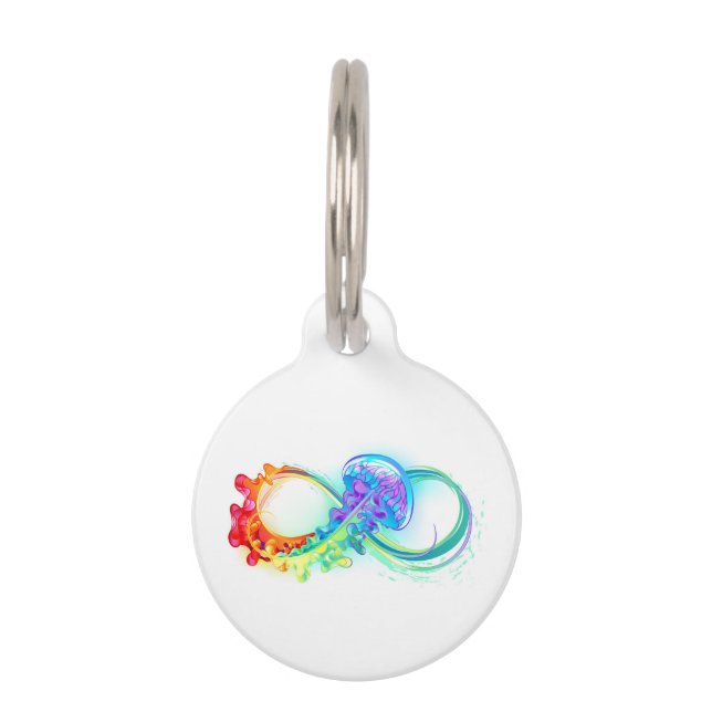 Infinity with Rainbow Jellyfish Pet Tag (Front)
