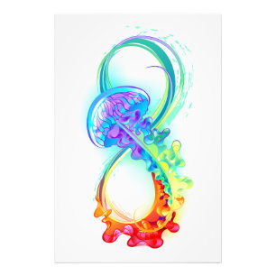 Infinity with Rainbow Jellyfish Photo Print