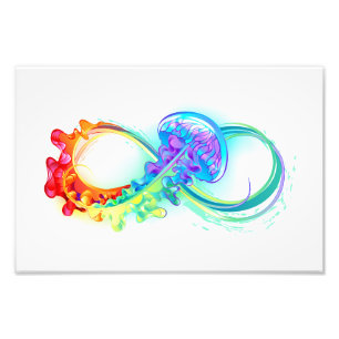 Infinity with Rainbow Jellyfish Photo Print