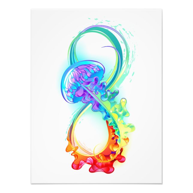 Infinity with Rainbow Jellyfish Photo Print (Front)