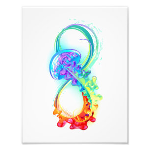 Infinity with Rainbow Jellyfish Photo Print