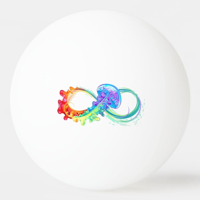 Infinity with Rainbow Jellyfish Ping Pong Ball (Front)