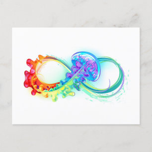 Infinity with Rainbow Jellyfish Postcard