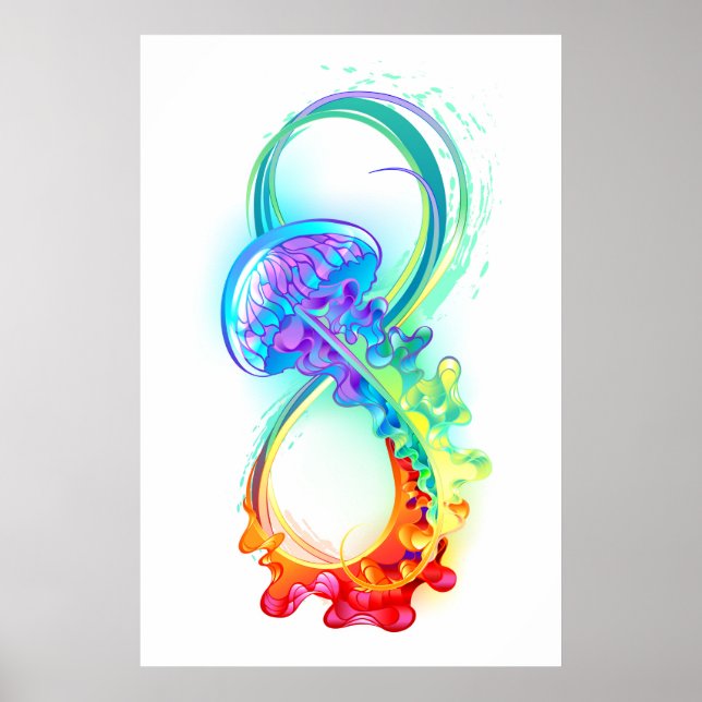 Infinity with Rainbow Jellyfish Poster (Front)