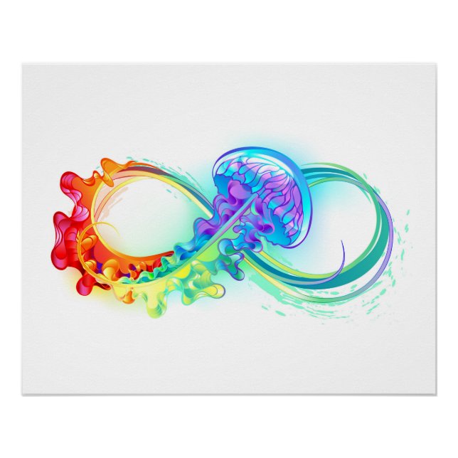 Infinity with Rainbow Jellyfish Poster (Front)