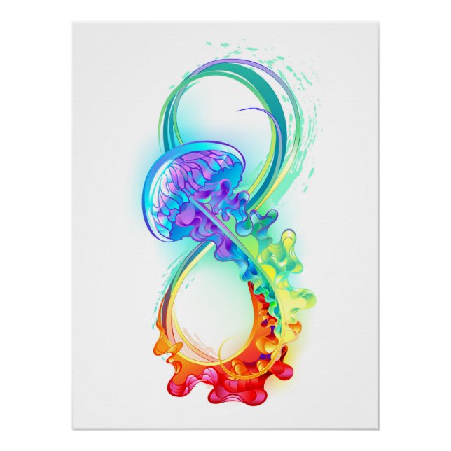 Infinity with Rainbow Jellyfish Poster (Front)