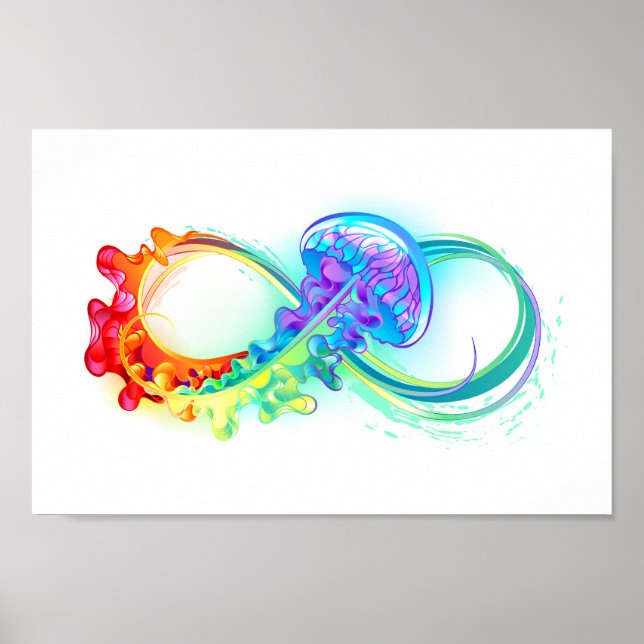 Infinity with Rainbow Jellyfish Poster (Front)