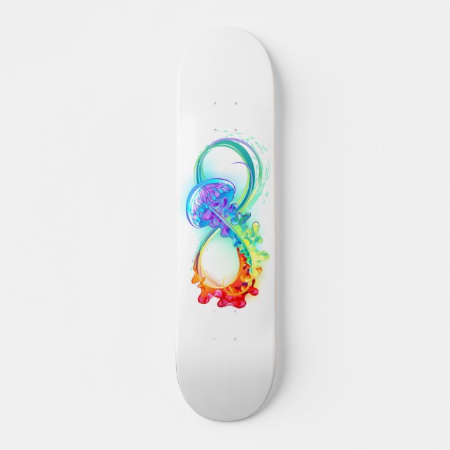 Infinity with Rainbow Jellyfish Skateboard (Front)