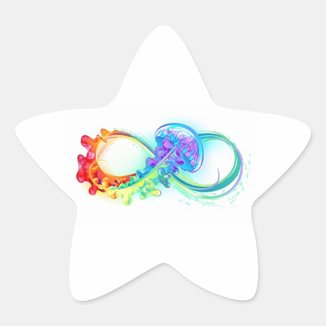 Infinity with Rainbow Jellyfish Star Sticker (Front)