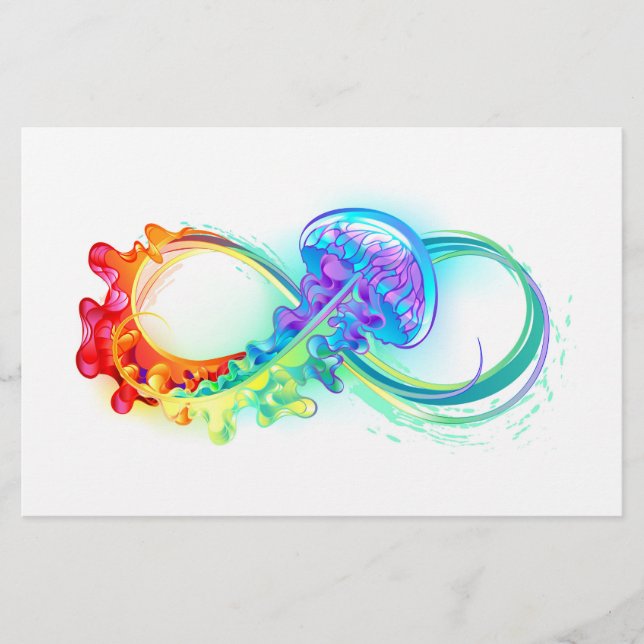 Infinity with Rainbow Jellyfish Stationery (Front)