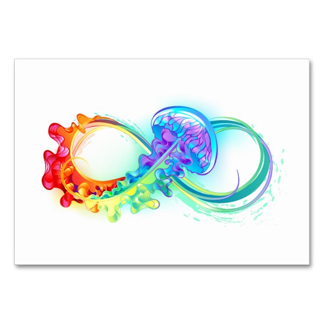 Infinity with Rainbow Jellyfish Table Number (Front)