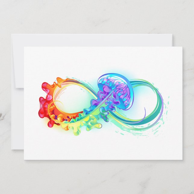 Infinity with Rainbow Jellyfish Thank You Card (Front)