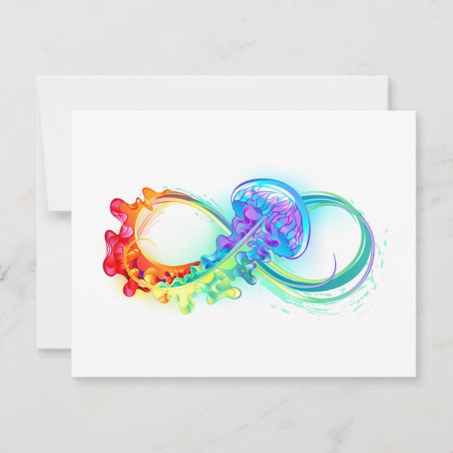 Infinity with Rainbow Jellyfish Thank You Card (Front)