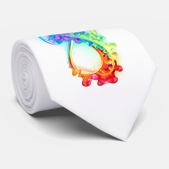 Infinity with Rainbow Jellyfish Tie (Rolled)