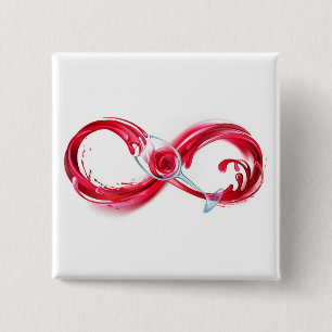 Infinity with Red Wine 15 Cm Square Badge