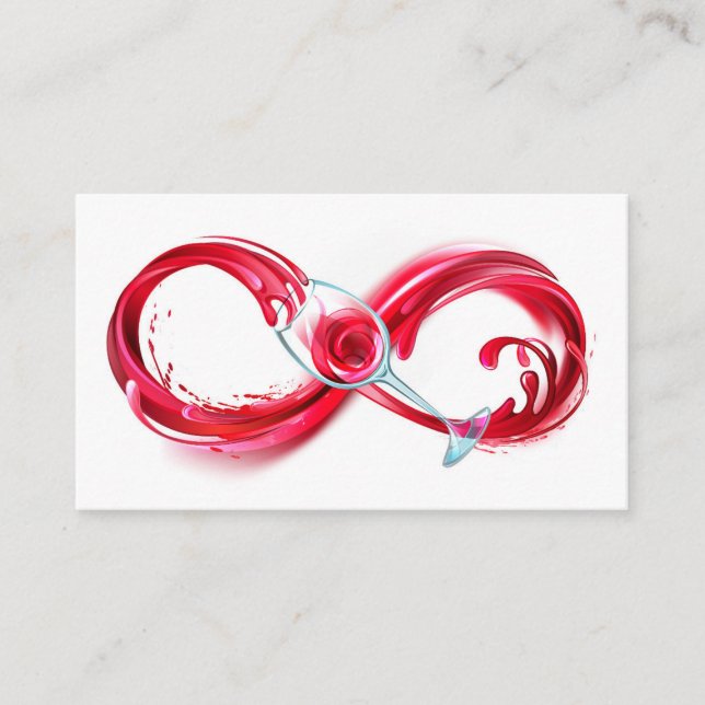 Infinity with Red Wine Business Card (Front)