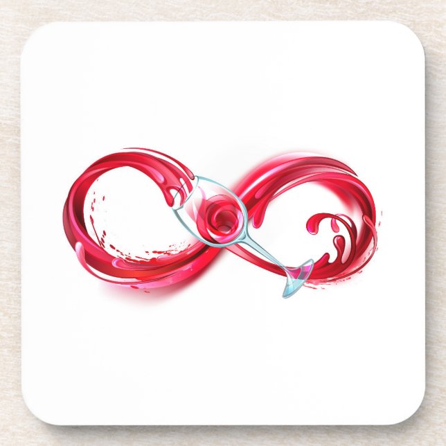 Infinity with Red Wine Coaster (Front)