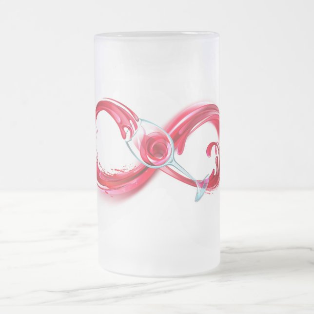 Infinity with Red Wine Frosted Glass Beer Mug (Center)