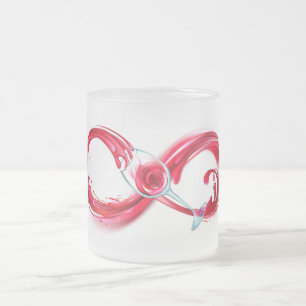 Infinity with Red Wine Frosted Glass Coffee Mug