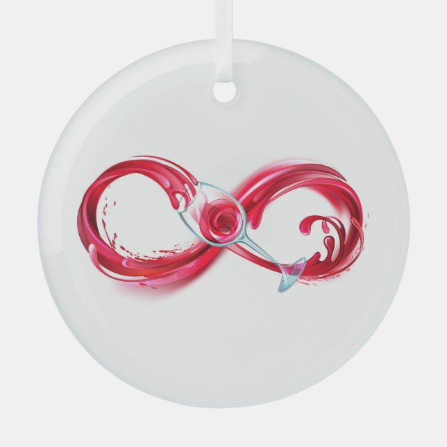 Infinity with Red Wine Glass Tree Decoration (Front)