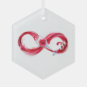 Infinity with Red Wine Glass Tree Decoration