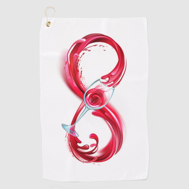 Infinity with Red Wine Golf Towel (Front)