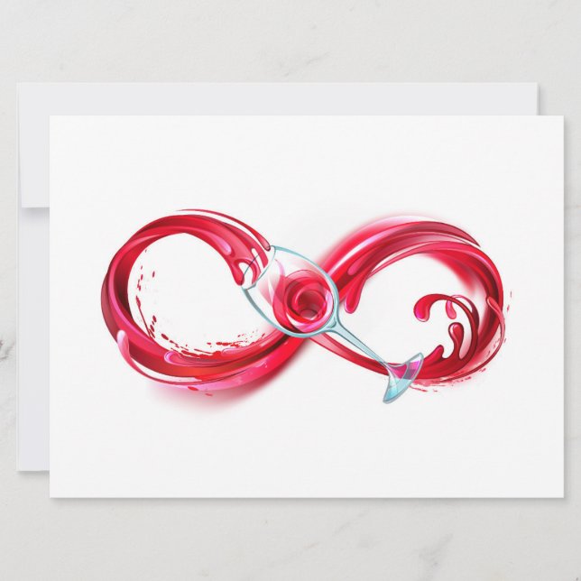Infinity with Red Wine Holiday Card (Front)