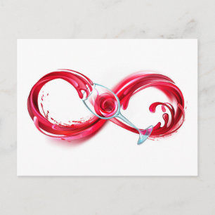 Infinity with Red Wine Invitation Postcard