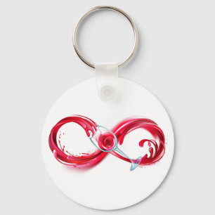 Infinity with Red Wine Key Ring