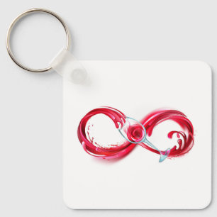 Infinity with Red Wine Key Ring