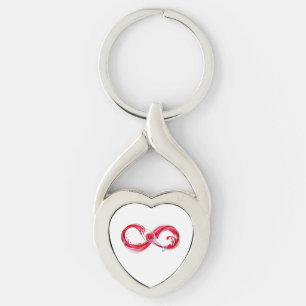 Infinity with Red Wine Key Ring