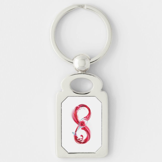 Infinity with Red Wine Key Ring (Front)