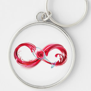 Infinity with Red Wine Key Ring