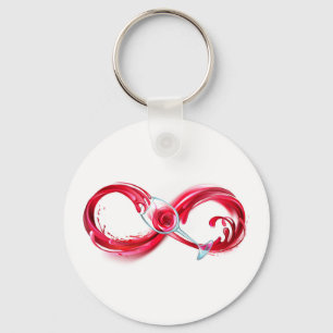 Infinity with Red Wine Key Ring