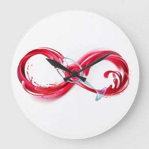 Infinity with Red Wine Large Clock