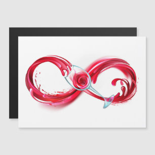 Infinity with Red Wine Magnetic Invitation