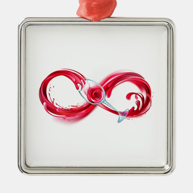 Infinity with Red Wine Metal Tree Decoration (Front)