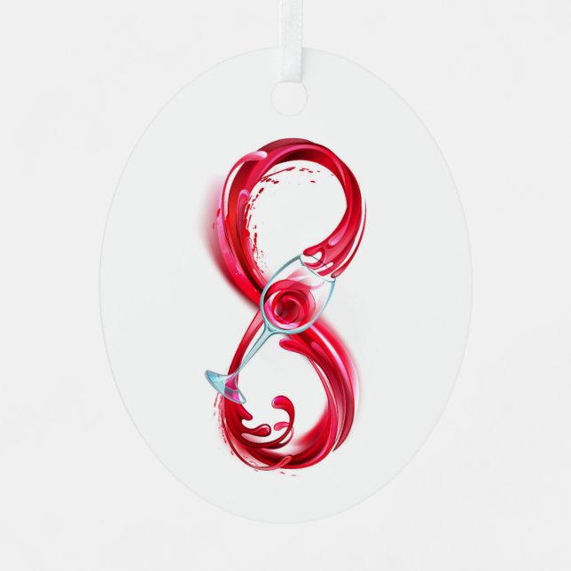 Infinity with Red Wine Metal Tree Decoration (Front)