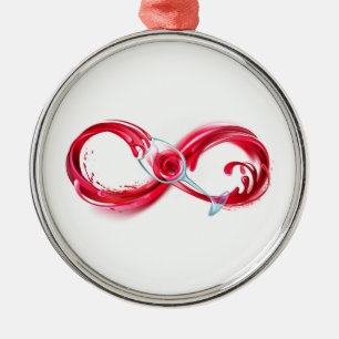 Infinity with Red Wine Metal Tree Decoration