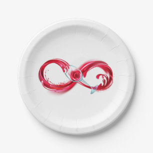 Infinity with Red Wine Paper Plate