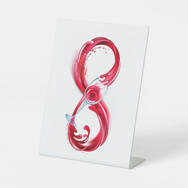 Infinity with Red Wine Pedestal Sign (Front)