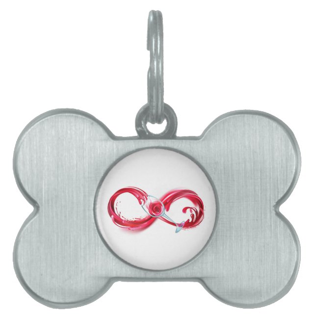 Infinity with Red Wine Pet ID Tag (Front)