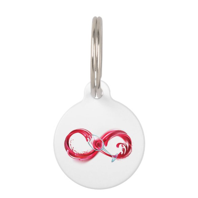 Infinity with Red Wine Pet Tag (Front)