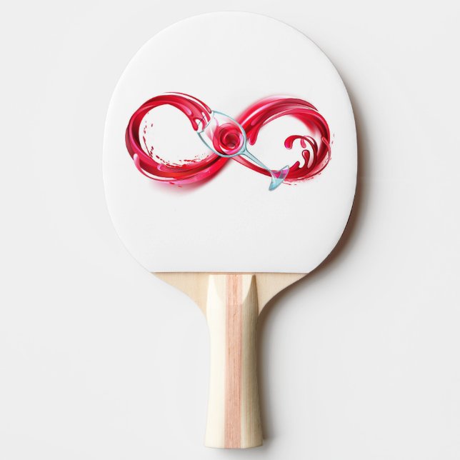 Infinity with Red Wine Ping Pong Paddle (Front)
