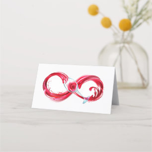 Infinity with Red Wine Place Card